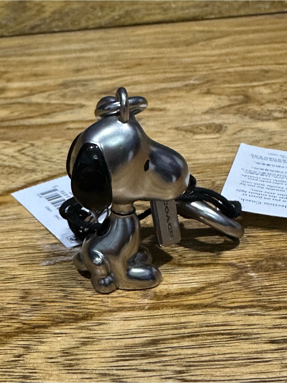 New COACH Snoopy Peanuts silver keyring/purse charm
